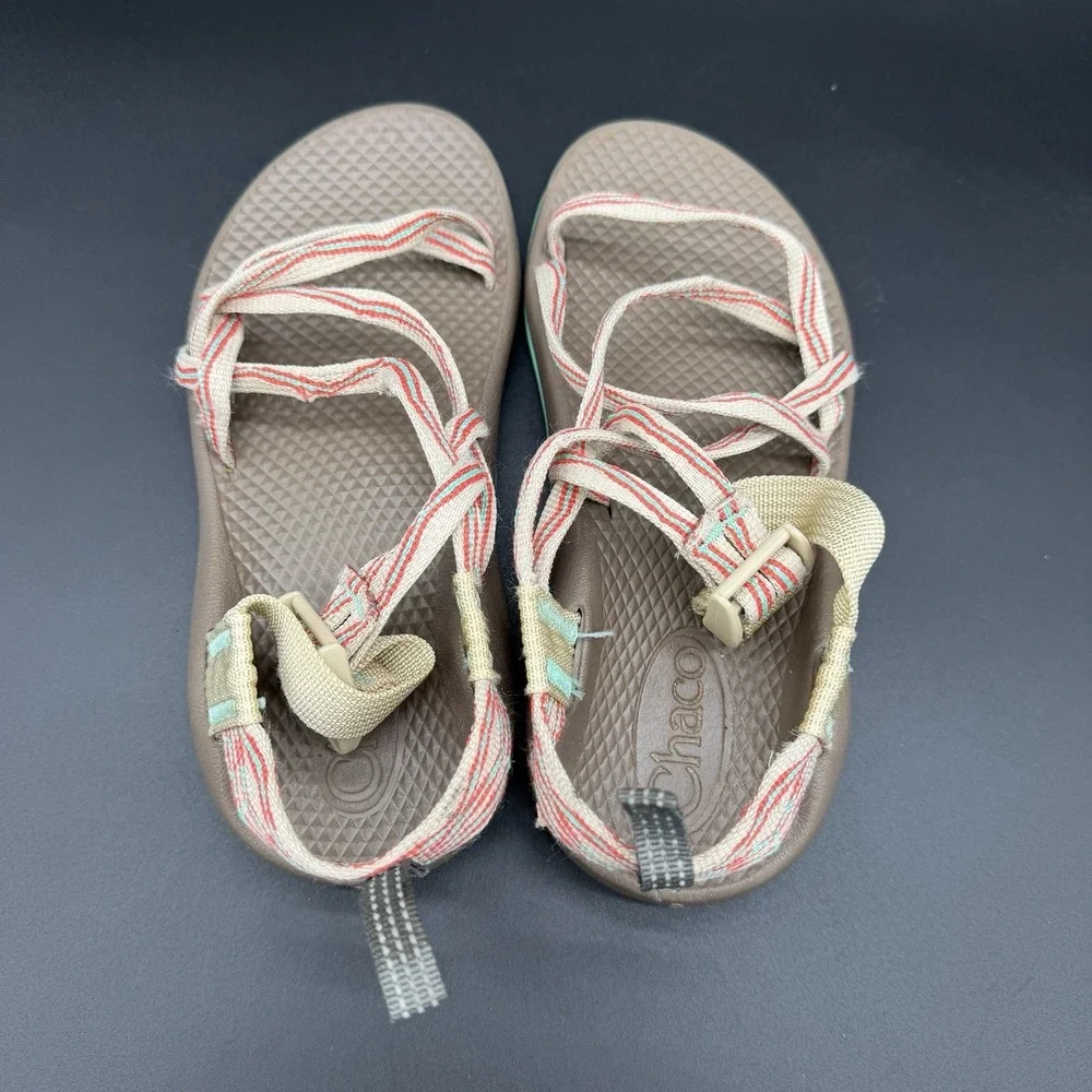 Chaco Big Kids‎ Juniors Size 2 ZX1 Ecotread Orange Blue Brown Souls Waterproof